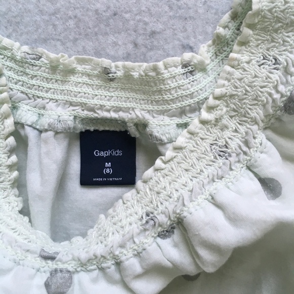 Used great condition GAP kids teal polka dot dress girls size 8 medium - Picture 2 of 3